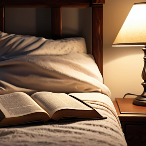 **Image Prompt:** A serene bedroom scene at night. A warm glass of milk on the nightstand beside a book. Soft lighting and a cozy atmosphere, emphasizing relaxation and the concept of a peaceful night's sleep. Focus on evoking feelings of tranquility and comfort.