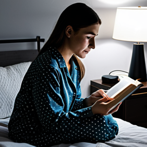 Home 18 **
"A serene bedroom scene at 10 PM. A woman in modest pajamas is reading a physical book in bed, a bedside lamp providing soft light. A phone is charging on a nightstand, out of reach. The room is dark, quiet, and tidy. Safe for work, appropriate content, fully clothed, professional photography, perfect anatomy, natural proportions, family-friendly."
**