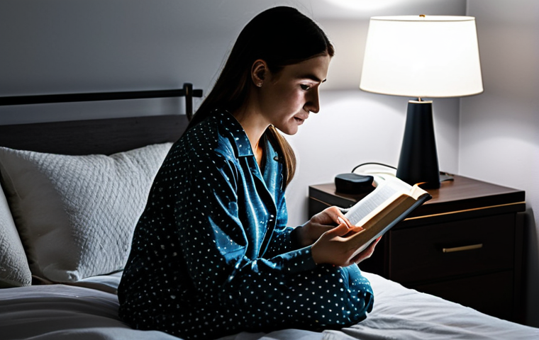 **
"A serene bedroom scene at 10 PM. A woman in modest pajamas is reading a physical book in bed, a bedside lamp providing soft light. A phone is charging on a nightstand, out of reach. The room is dark, quiet, and tidy. Safe for work, appropriate content, fully clothed, professional photography, perfect anatomy, natural proportions, family-friendly."
**