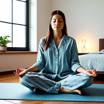 수면 환경을 위한 명상법 - Peaceful Bedroom Meditation**

"A woman in modest pajamas sits cross-legged on a yoga mat in a softl...