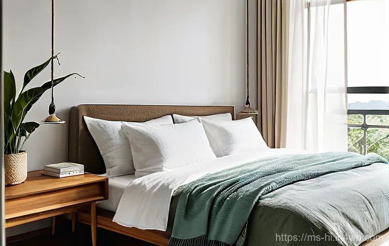 편안한 수면을 위한 온도 조절 기기 - **Prompt:** A modern Malaysian bedroom at night. On the left, a frustrated adult (gender neutral, we... 편안한 수면을 위한 온도 조절 기기 - **Prompt:** A modern Malaysian bedroom at night. On the left, a frustrated adult (gender neutral, we...