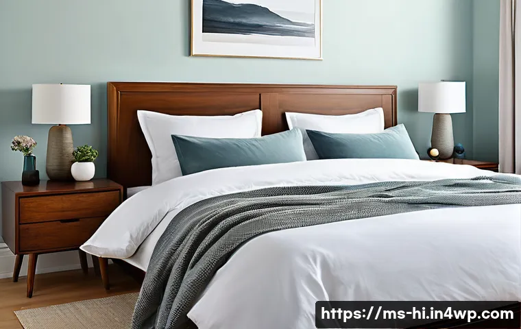 스트레스를 줄이는 수면 환경 만들기 - **Prompt 1: Serene Bedroom Ambiance**
    "A cozy and exceptionally tidy bedroom with minimalist dec...