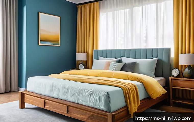 수면 환경 개선을 위한 예산 작성법 - A cozy Malaysian bedroom interior showcasing a medium-firm memory foam mattress with a supportive wo...